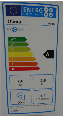 climatiseur qlima p528 classe énergétique